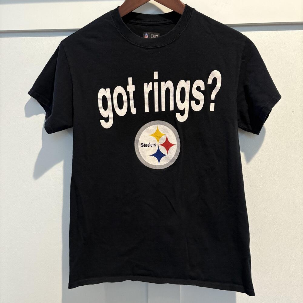Pittsburgh Steelers Shirt Mens Small Black NFL Football Super Bowl Champions Tee